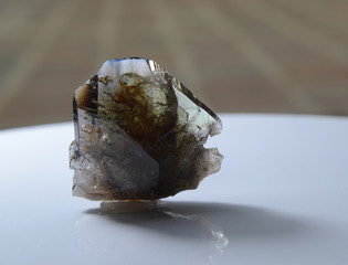 Axinite Crystal close up on inside inclusion