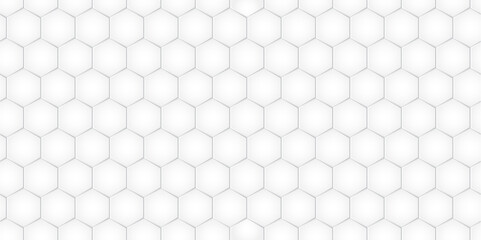 Fototapeta premium Geometric pattern with hexagons, monochrome tile. Honeycomb background. Vector illustration