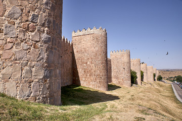 Fototapeta na wymiar Views of the wall of Avila
