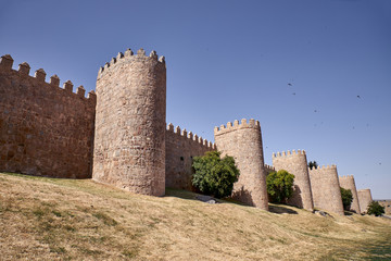Fototapeta na wymiar Views of the wall of Avila