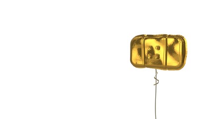 Fototapeta na wymiar gold balloon symbol of band aid on white background
