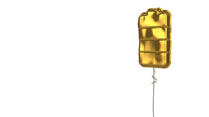 gold balloon vertical symbol of full battery  on white background