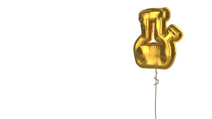 gold balloon symbol of bong on white background