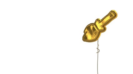 gold balloon symbol of broom on white background