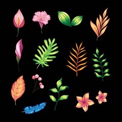 Beautiful vintage hand drawn floral vector