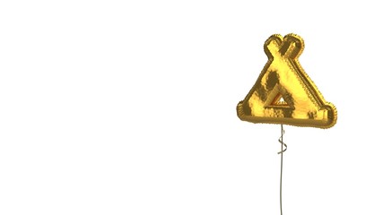 gold balloon symbol of campground on white background