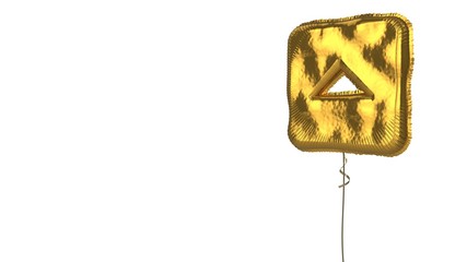 gold balloon symbol of caret square up on white background