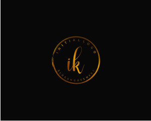  IK Initial letter logo template vector