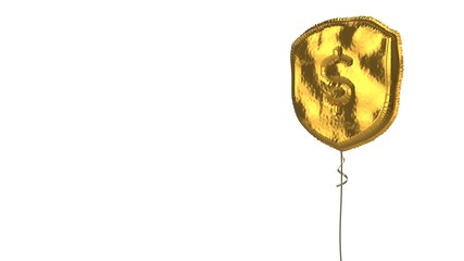 gold balloon symbol of dollar  on white background