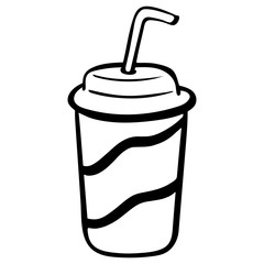 Drink glass icon with lid and straw.