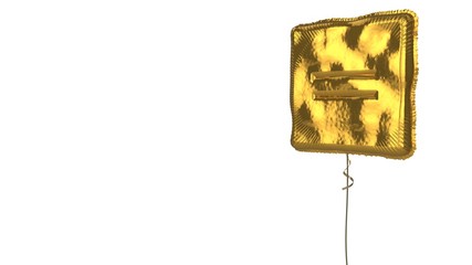 gold balloon symbol of equal  on white background