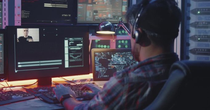 Young hacker celebrating success