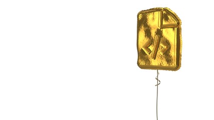 Fototapeta na wymiar gold balloon symbol of file code on white background