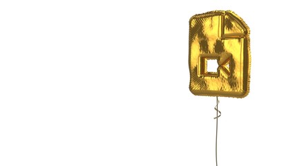 Fototapeta na wymiar gold balloon symbol of file video on white background