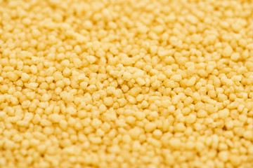 close up view of uncooked organic couscous