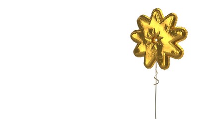 gold balloon symbol of haykal on white background