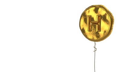 gold balloon symbol of hospital symbol on white background