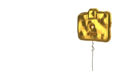 Fototapeta na wymiar gold balloon symbol of id card on white background