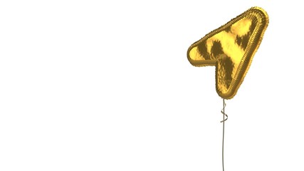 gold balloon symbol of location arrow on white background