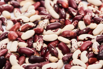 mix of raw black, white and pinto beans