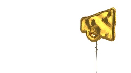 gold balloon symbol of notification on white background