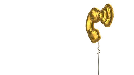 gold balloon symbol of phone volume on white background