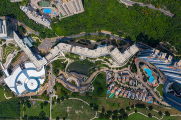 Aerial view of cyberport in hong kong island