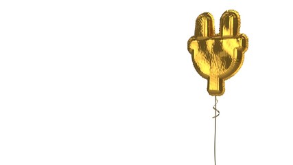 gold balloon symbol of plug on white background