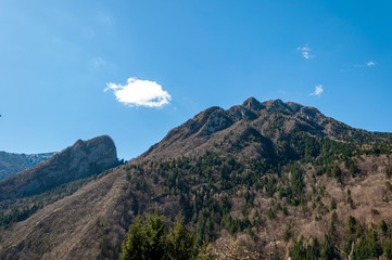 View of the mountains of Bagolino, a village famous for 