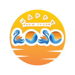 Happy new year 2020 logo/identity design 