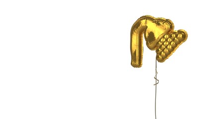 gold balloon symbol of shower on white background