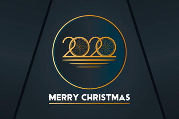 Merry Christmas 2020 luxury holiday banner, greeting card or poster template flyer or invitation design. Luxury holiday background. 