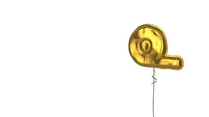 gold balloon symbol of tape on white background