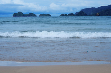 waves on the beach in east java, indonesia