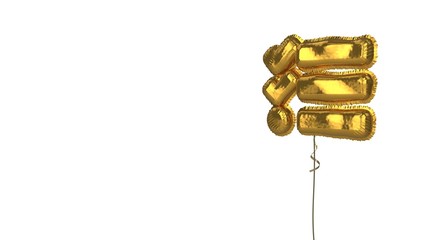 gold balloon symbol of tasks on white background