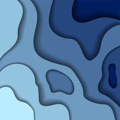 3d  minimal template with paper cut shapes. Modern background. Vector illustration.