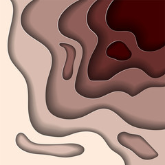 3d  minimal template with paper cut shapes. Modern background. Vector illustration.