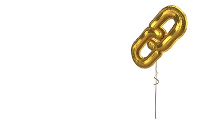 gold balloon symbol of unlink on white background