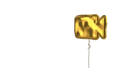 gold balloon symbol of video on white background