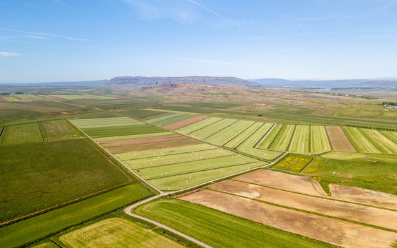 Pola uprawne na Islandii z drona