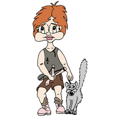 Cartoon vector image of a bully boy