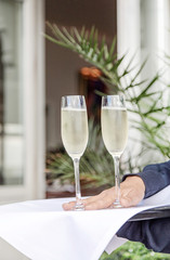 two glasses of champagne