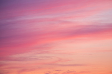 Colorful sunset clouds at dusk sky scape