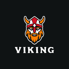 Naklejka premium viking logo design vector