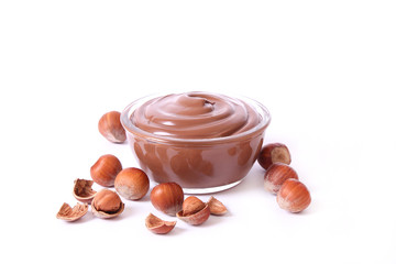 chocolate paste isolated on white