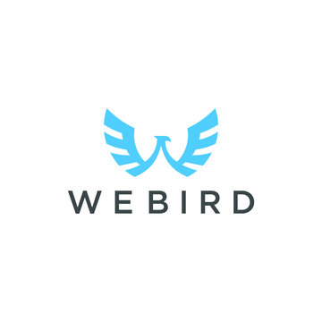 eagle webird letter W bird logo design vector