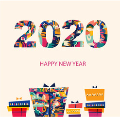 Vector illustration for New Year celebration with gift box