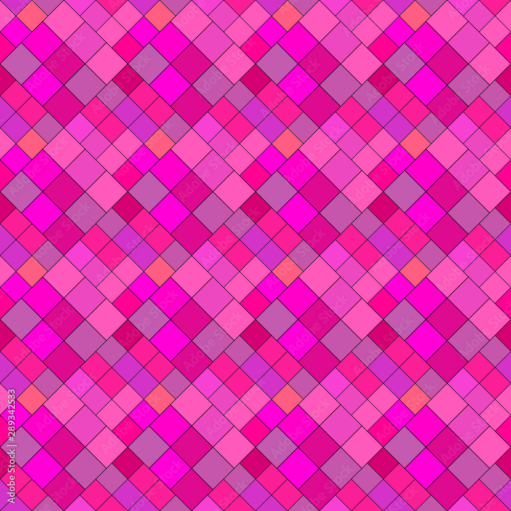 Poster seamless abstract square pattern background - deep pink vector graphic design from diagonal squares