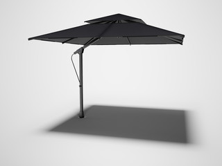 Beach umbrella for restaurant 3D render on gray background with shadow