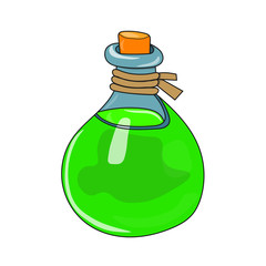 Fototapeta premium Cartoon illustration of a green potion